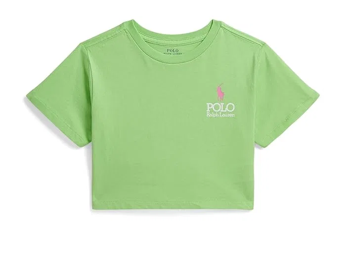 Футболка хлопковая Big Pony Logo Cotton Boxy Tee Polo Ralph Lauren Kids, Collection Lime