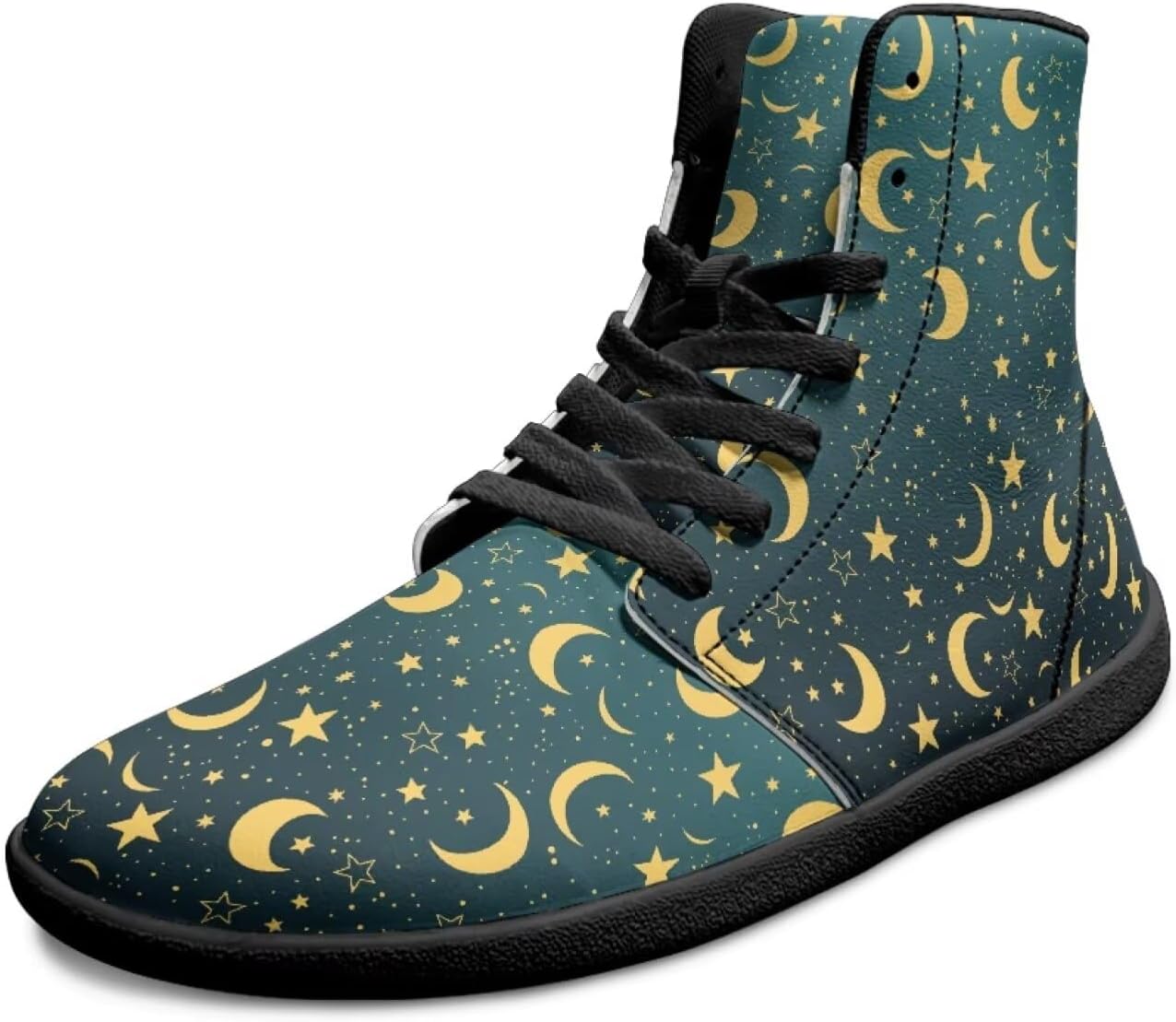 

Мужские высокие кроссовки Galaxy Print с широким носком, шнуровкой, противоскользящей подошвой для тренировок и бега Xixirimido, Moon Star