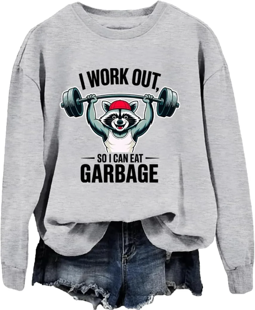 

Толстовка с принтом "I Work Out So I Can Eat Garbage" JIONOCY