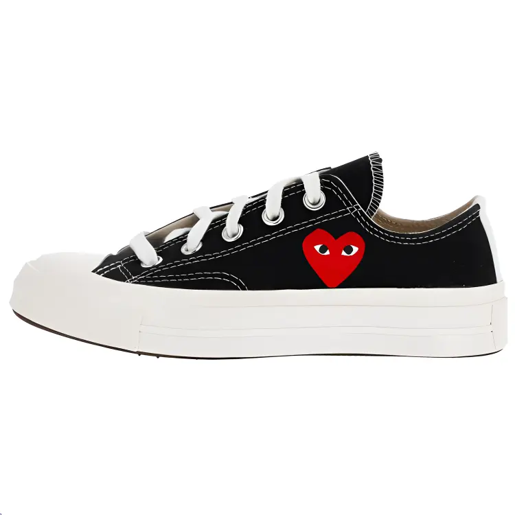 

Converse x Single Heart Chuck Taylor 70 устойчивые к истиранию низкие кожаные кроссовки Unisex CDG Play, черный