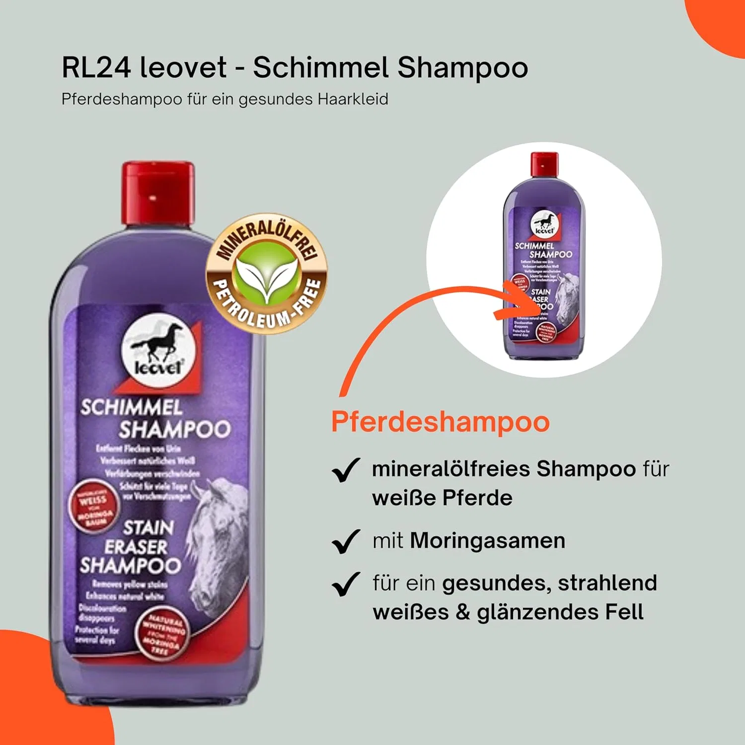 Шампунь для лошадей «Mould Shampoo» от leovet, 3 x 500 мл Rl24 — фото 4