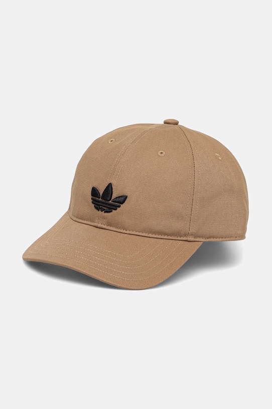 

Хлопковая кепка с козырьком Adidas Originals, бежевый