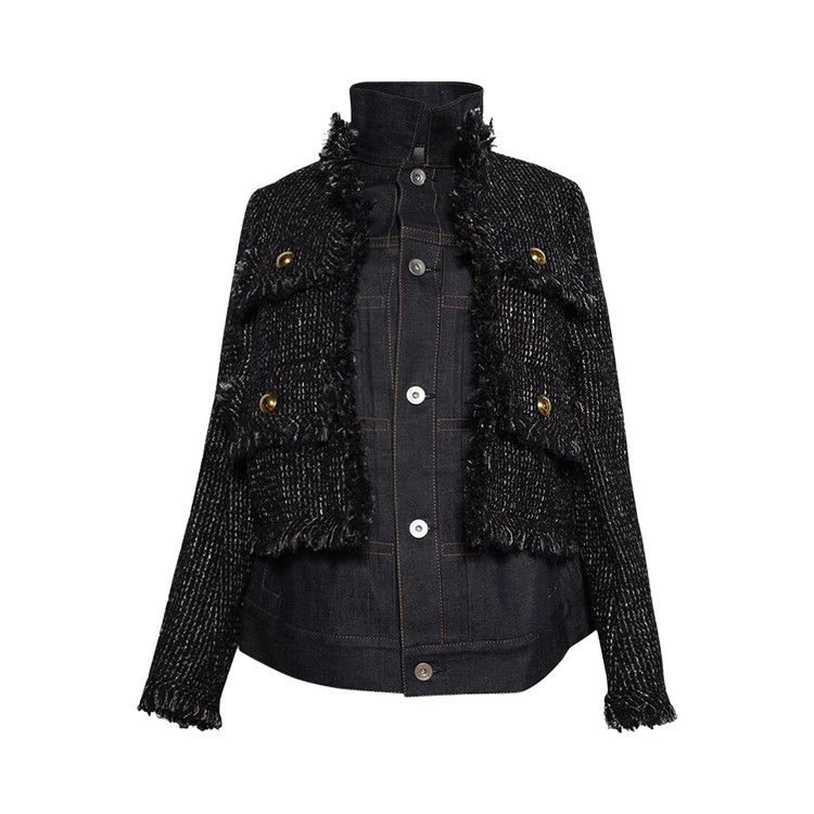 

Куртка Sacai Tweed Jacket, Navy/Indigo
