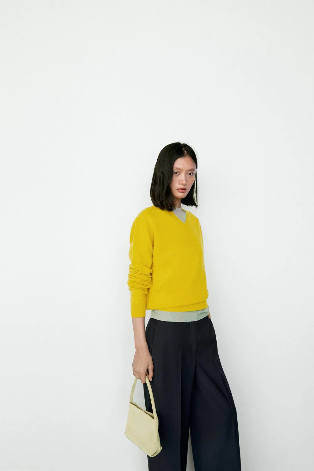 Брюки Massimo Dutti, свободные, прямого кроя, темно-синие — фото 3