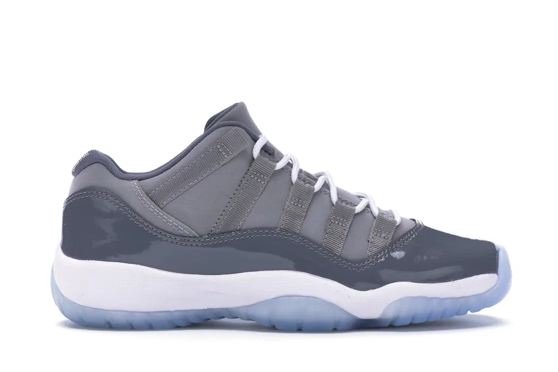 Детские кроссовки с низким верхом Jordan 11 Retro Low, Medium Grey/White-Gunsmoke