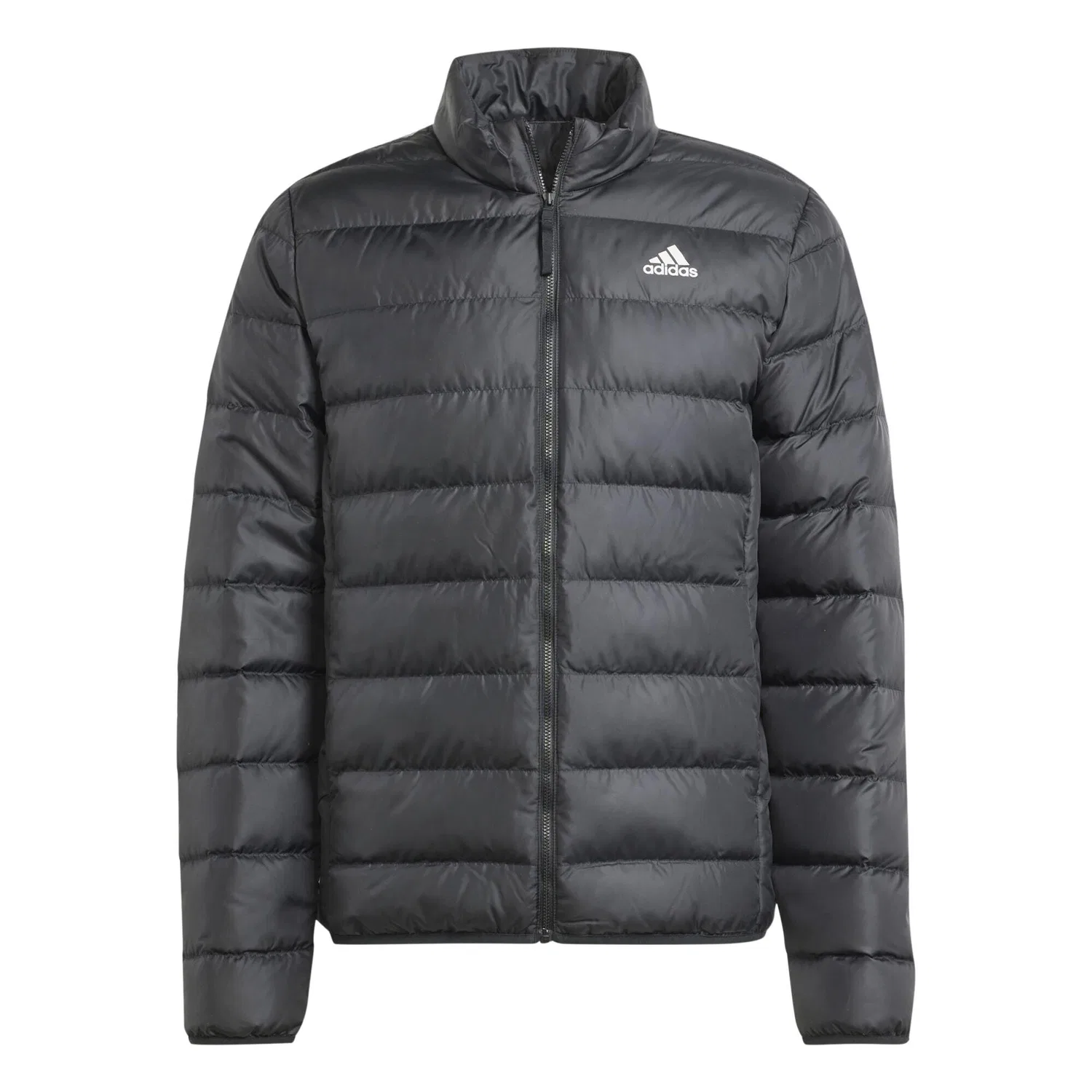Мужская пуховая куртка с воротником-стойкой Essentials Light Down Jacket Adidas, Schwarz Weiss Schwarz
