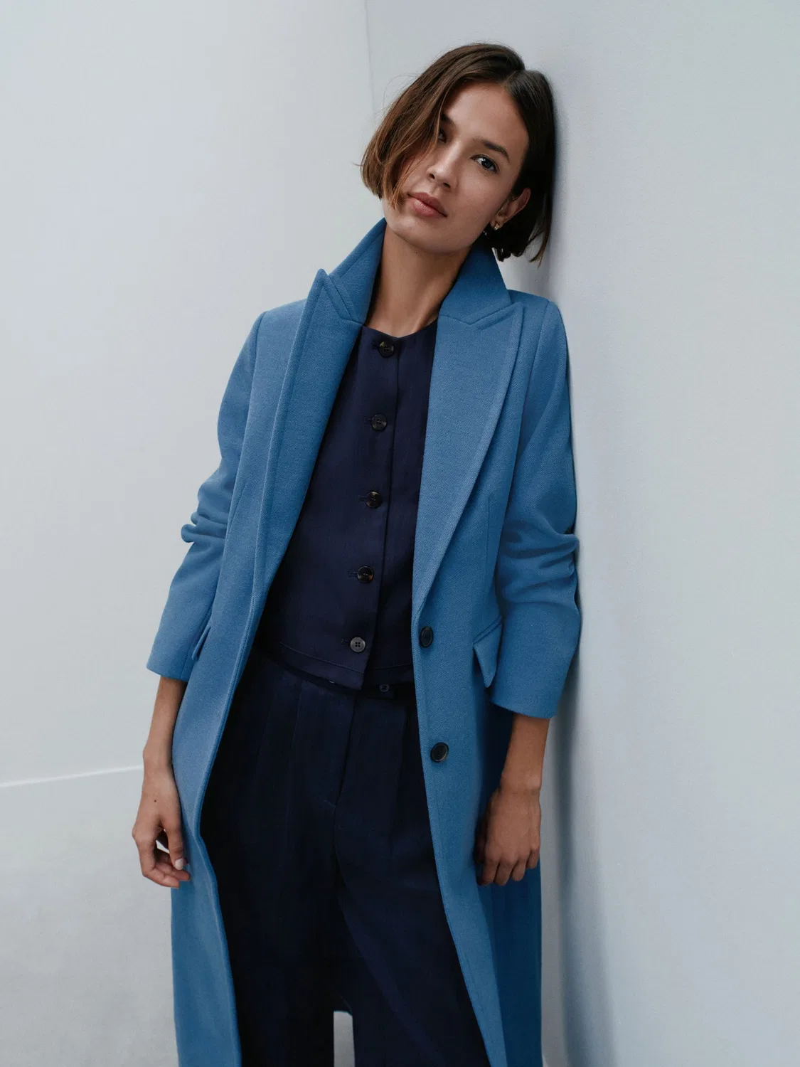 Жилет с пуговицами, модель Navy Blue Button Front Next, темно-синий — фото 4