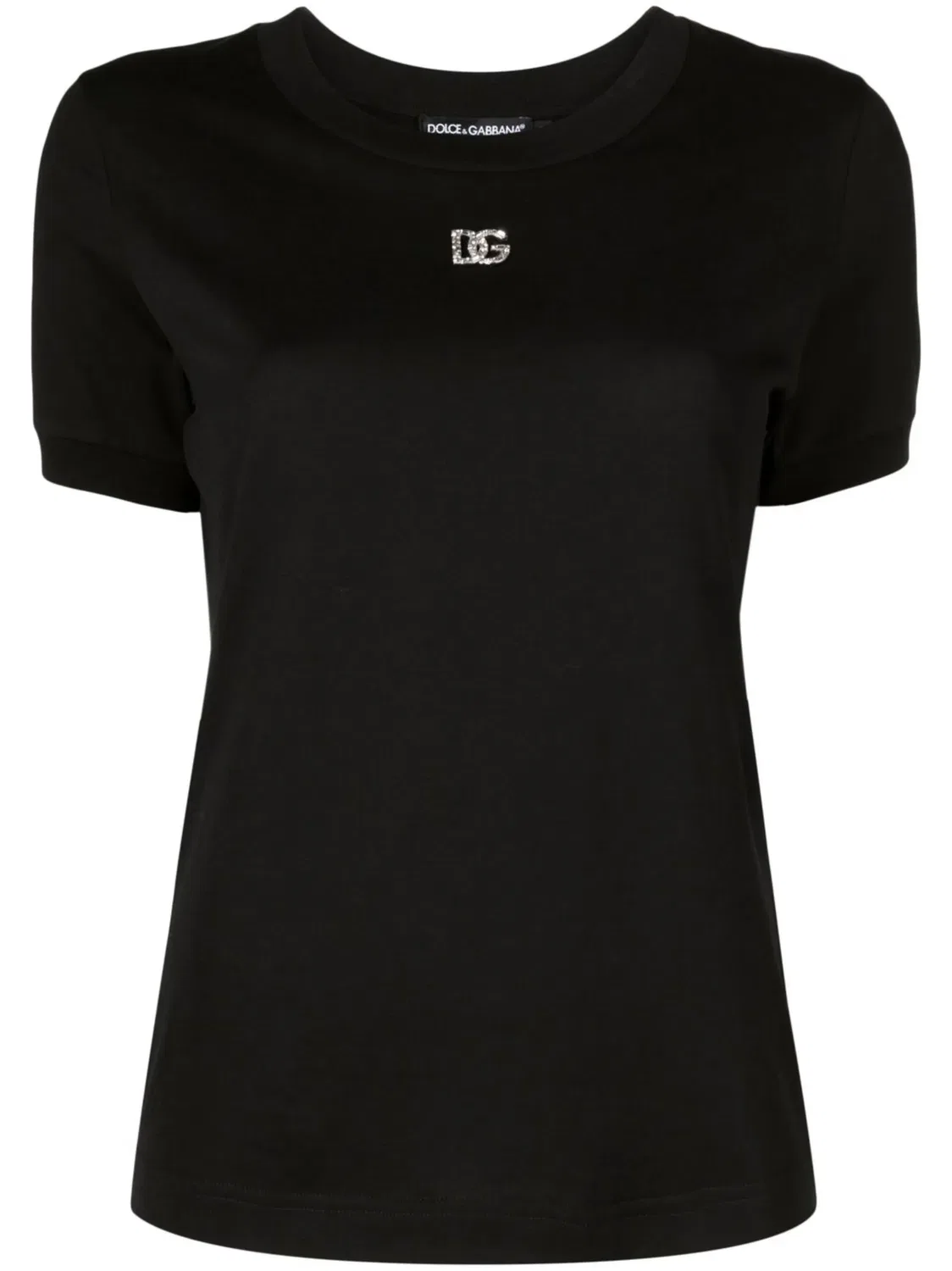 Dolce & Gabbana Футболка с кристаллами, черная