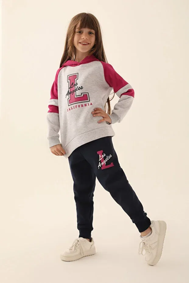 Детский спортивный комплект для девочек хлопковый Sportswear Rolypoly, Snow Melange — фото 2