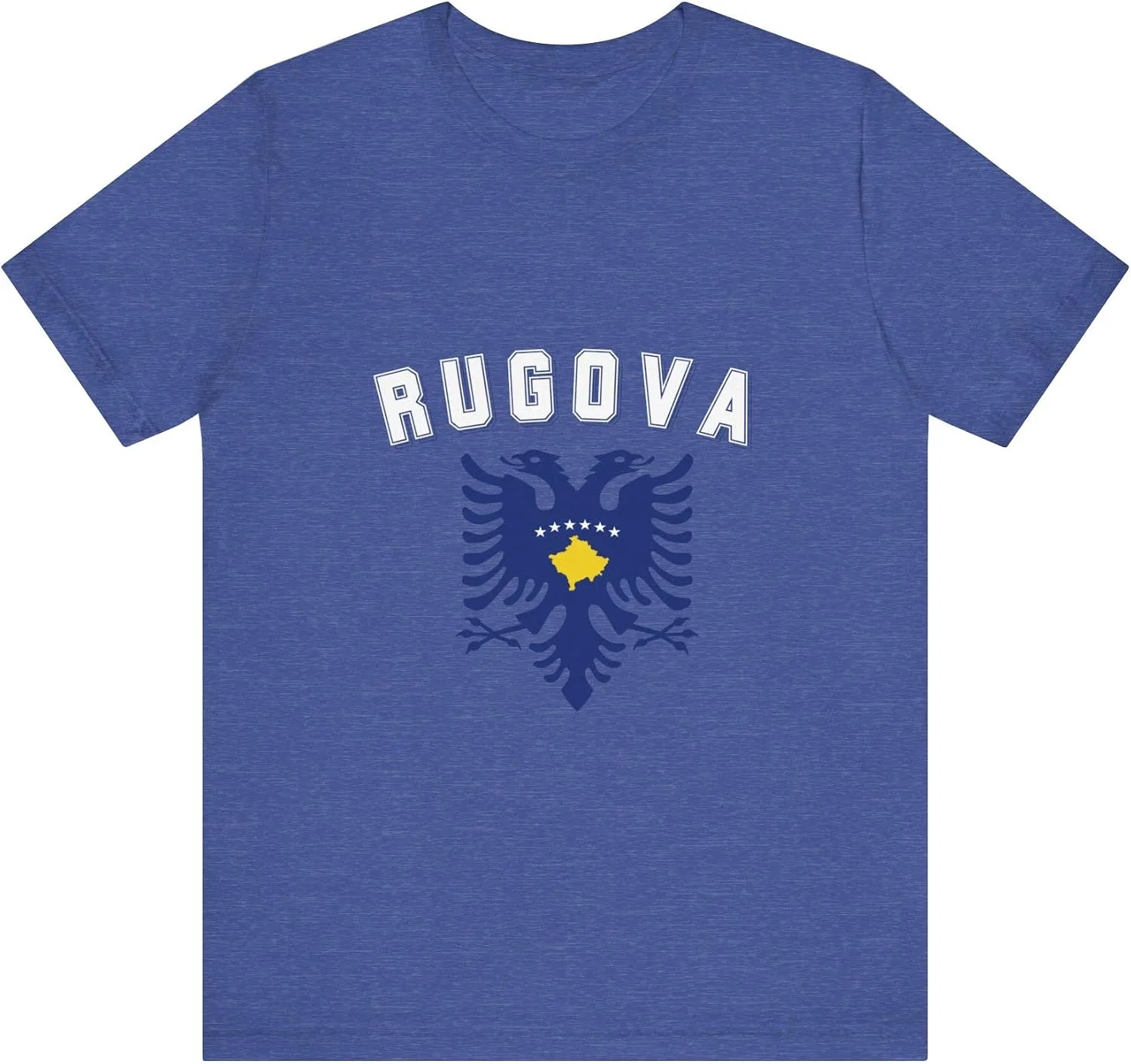Футболка с принтом флага Косово Bella Canvas 3001, Heather True Royal