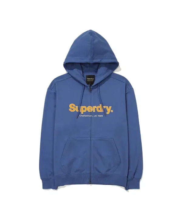 Худи на молнии с большим логотипом, Superdry, синий — фото 2