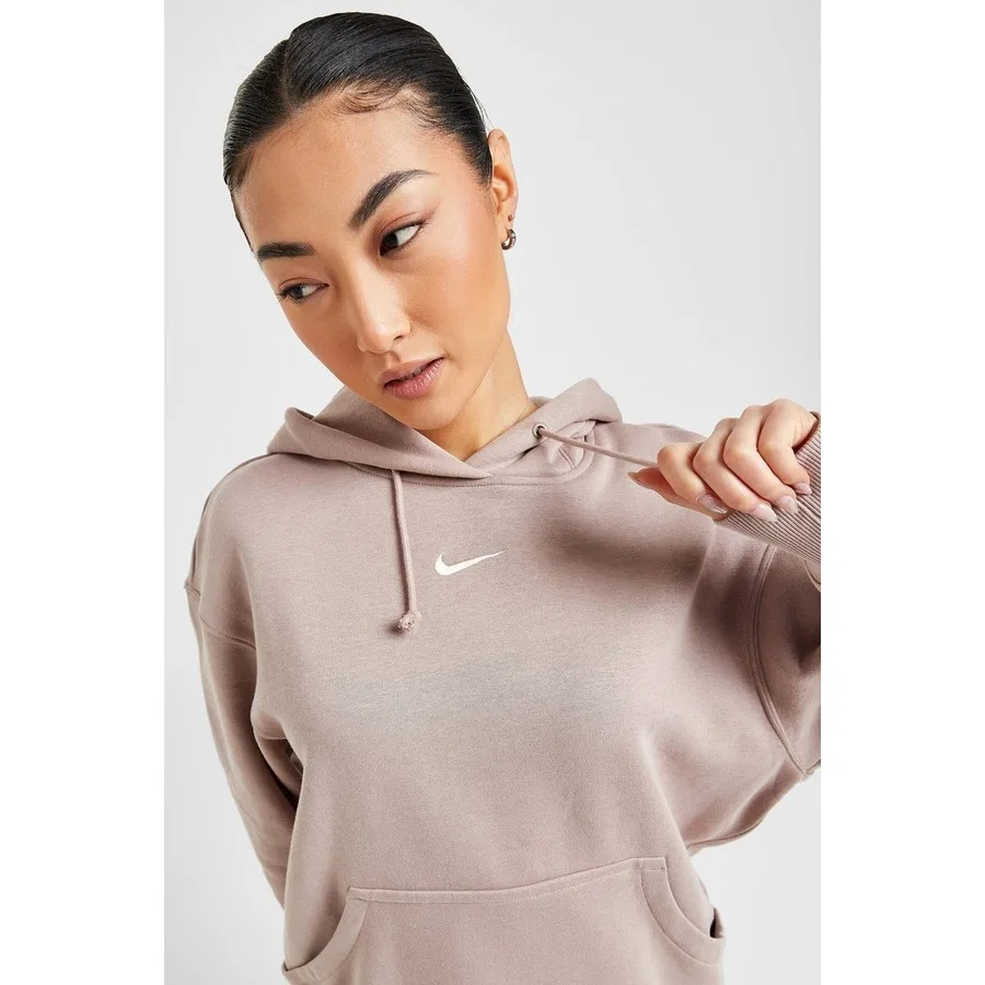 Женский oversize худи с капюшоном Phoenix Fleece Nike, Коричневый — фото 4