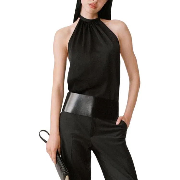 Женский топ-майка без рукавов с принтом 50th Anniversary Collection Halter Neck, ZARA, Black — фото 4