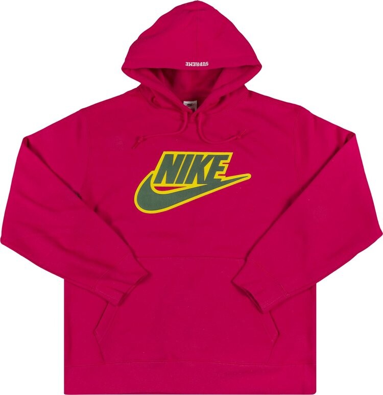 

Толстовка Supreme x Nike Leather Appliqué Hooded Sweatshirt 'Red', красный