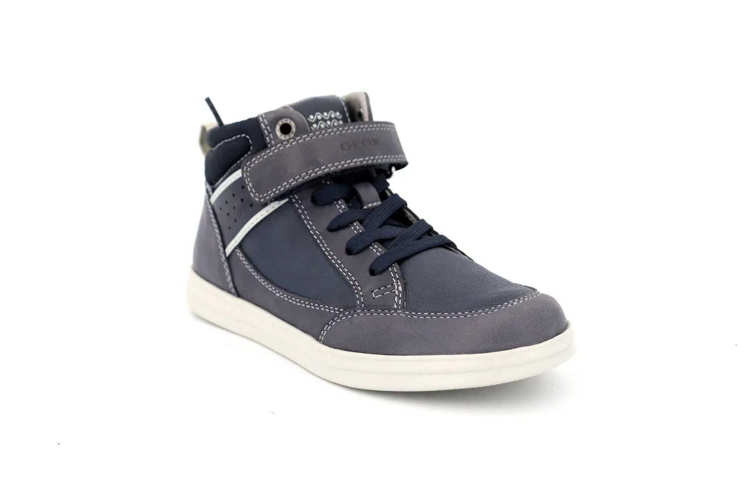 Детские кроссовки для мальчиков с высоким берцем J Anthor Boy I Geox, Navy Blue White — фото 3
