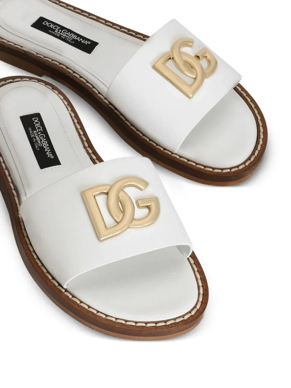 Слиперы с логотипом Dolce & Gabbana Kids, белый — фото 4