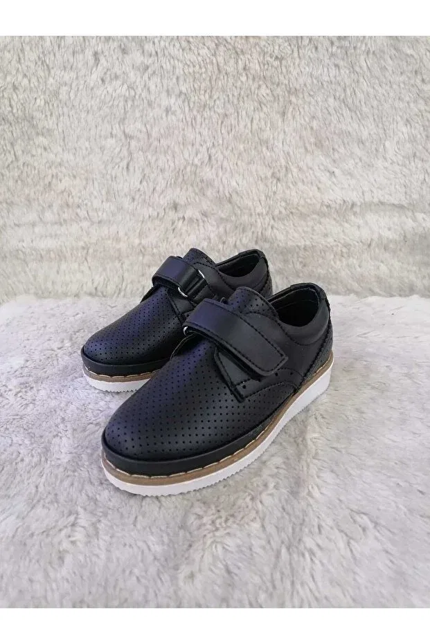 Детские ортопедические туфли для мальчиков с липучкой Özgür Kids, Black