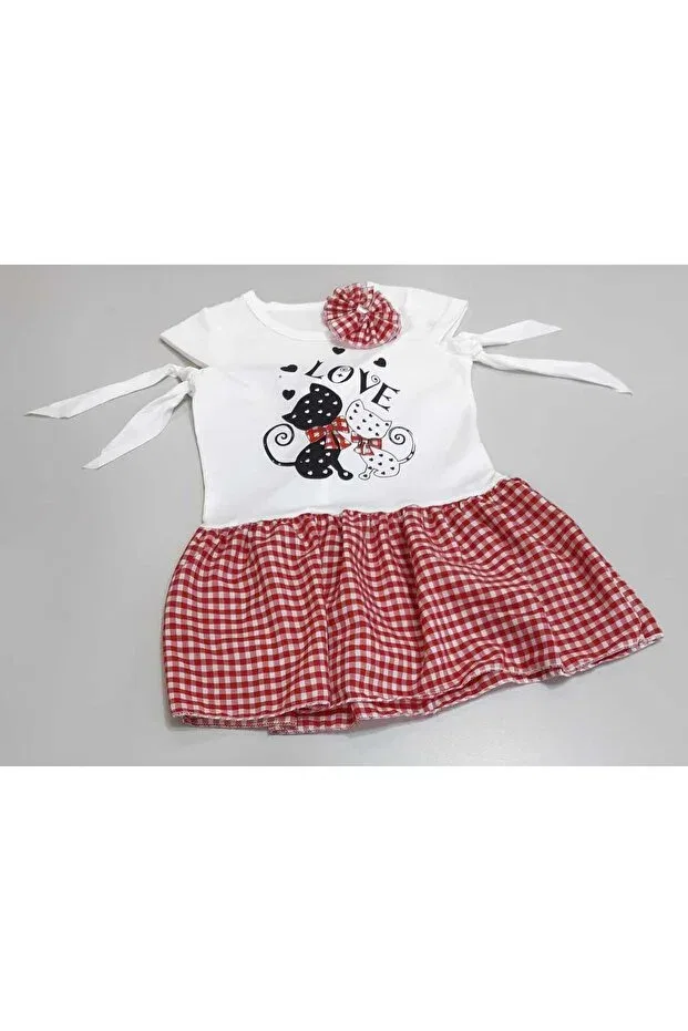 Детское платье для девочек с принтом Love Summer Tie-Up Sönmez Baby, Red Ecose