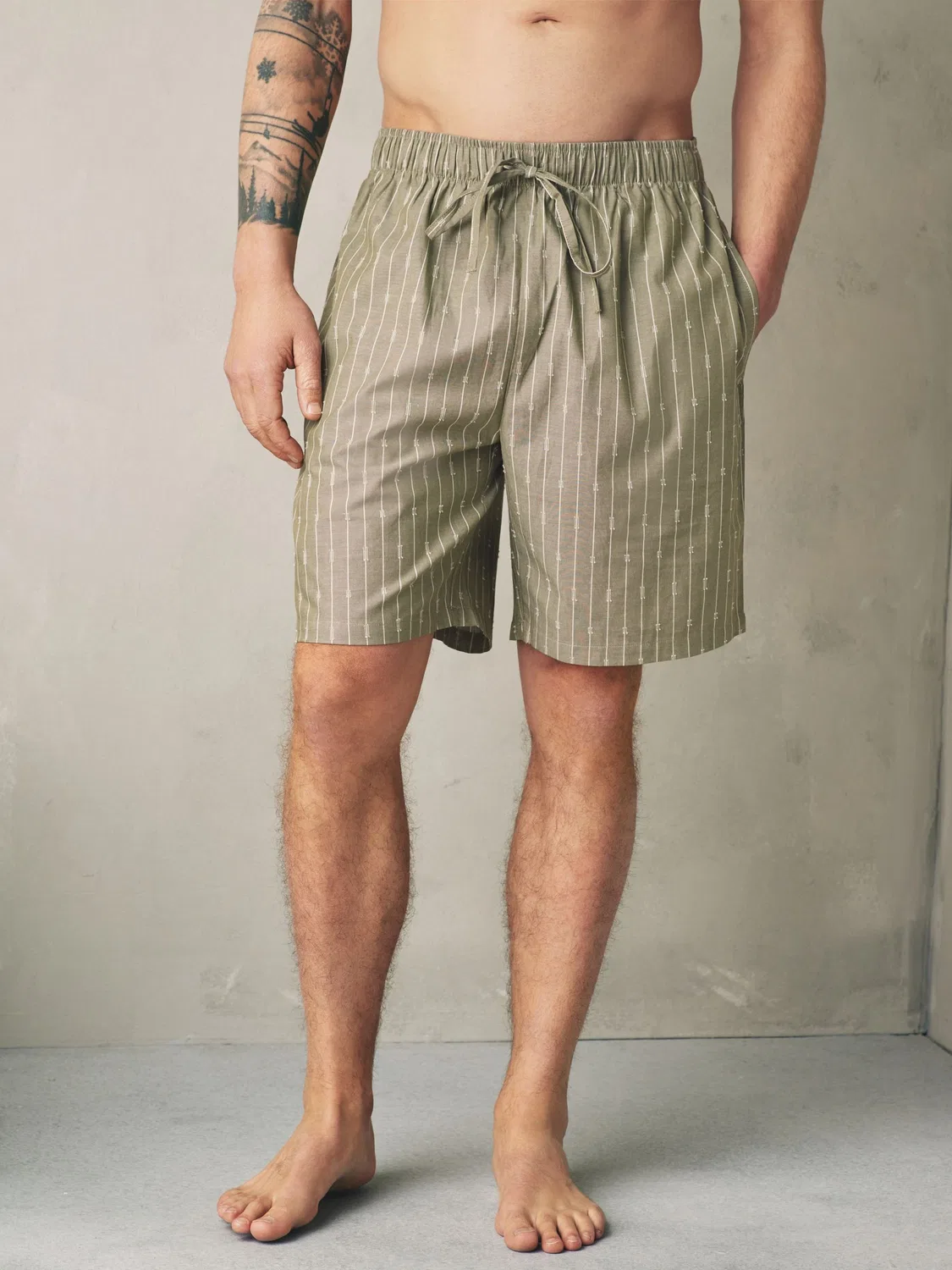 Пижамные шорты Woven Check 2 Pack Next, зеленый/экрю — фото 2