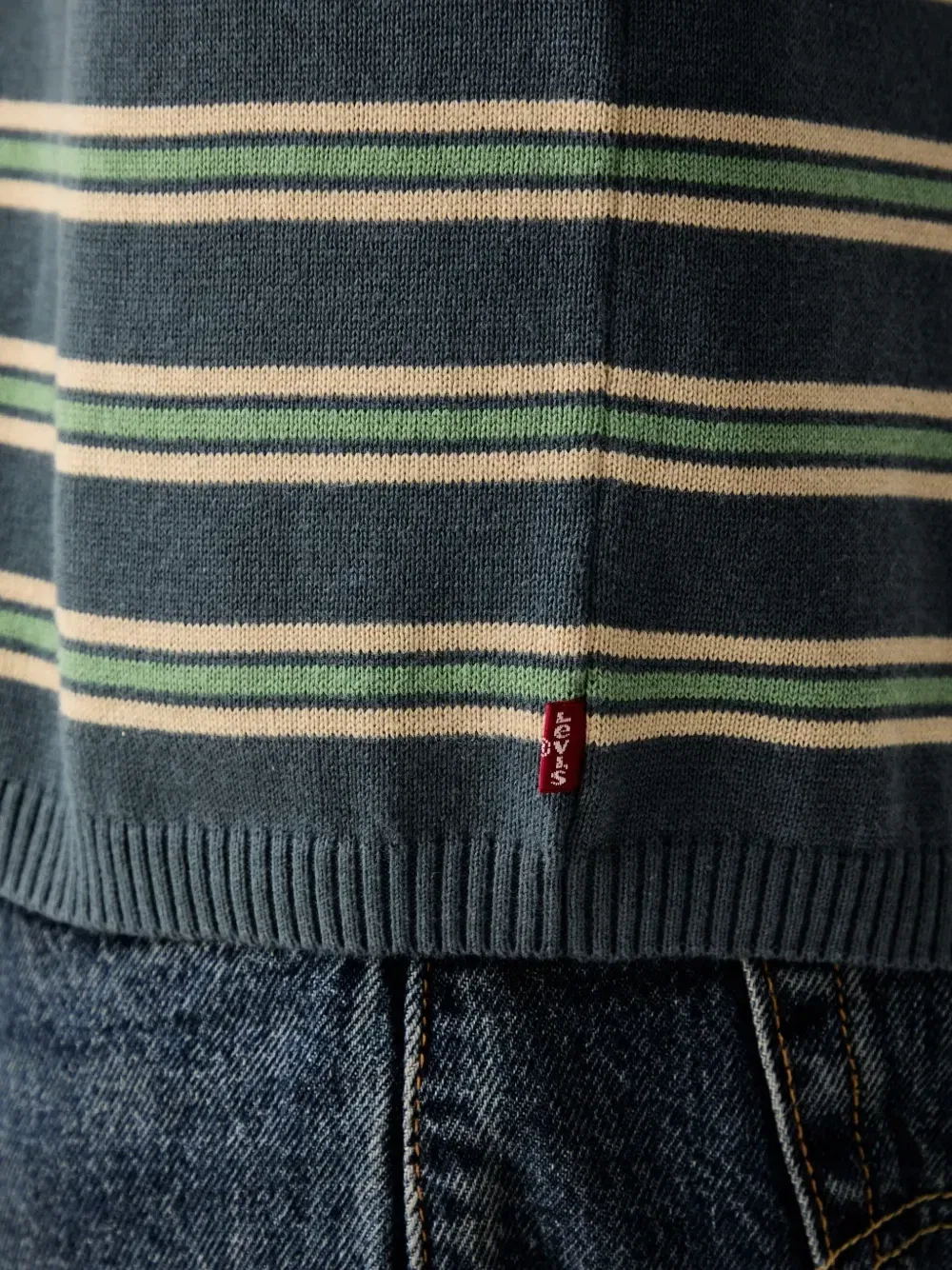 Вязаная футболка в полоску Levi's, синий — фото 4
