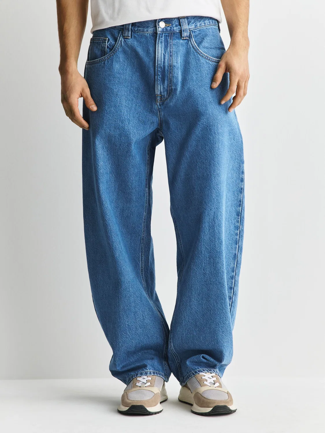 Джинсы Balloon Fit Mid Blue Next, синие — фото 3