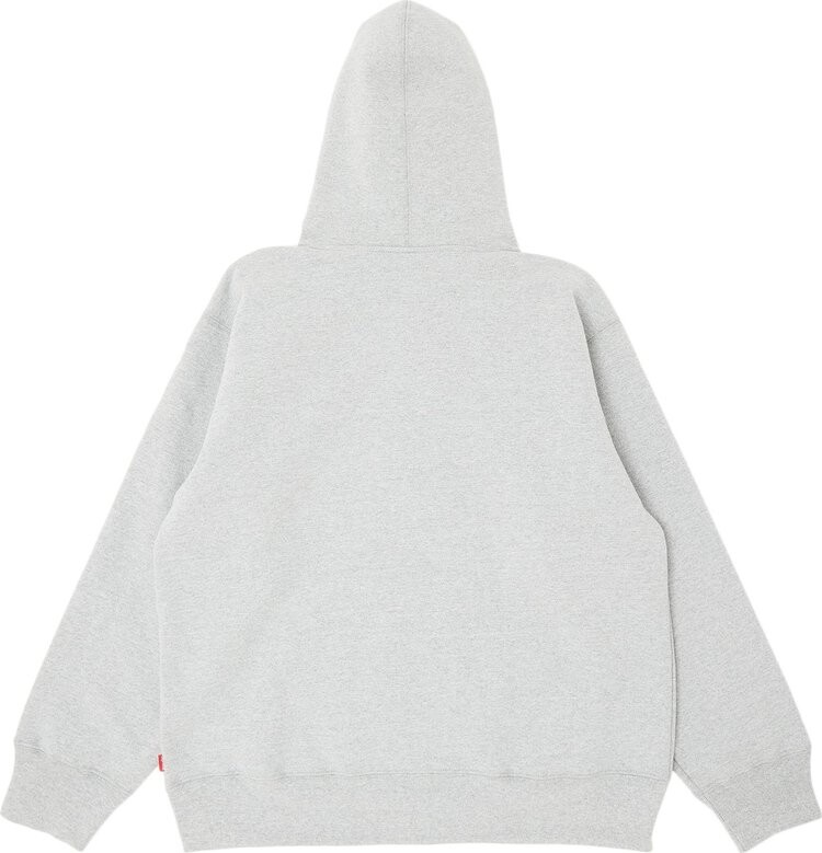 Толстовка Supreme Small Box Drawcord Zip Up Hooded Sweatshirt 'Heather Grey', серый — фото 3