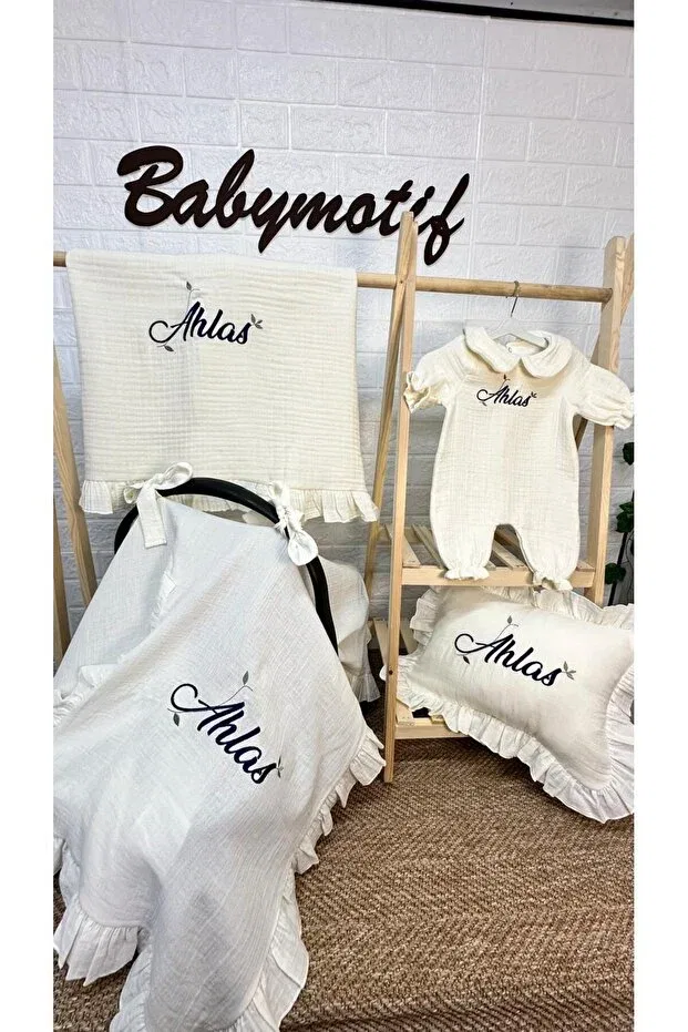 Детский комплект из муслина для новорожденных Babymotif, Ecru
