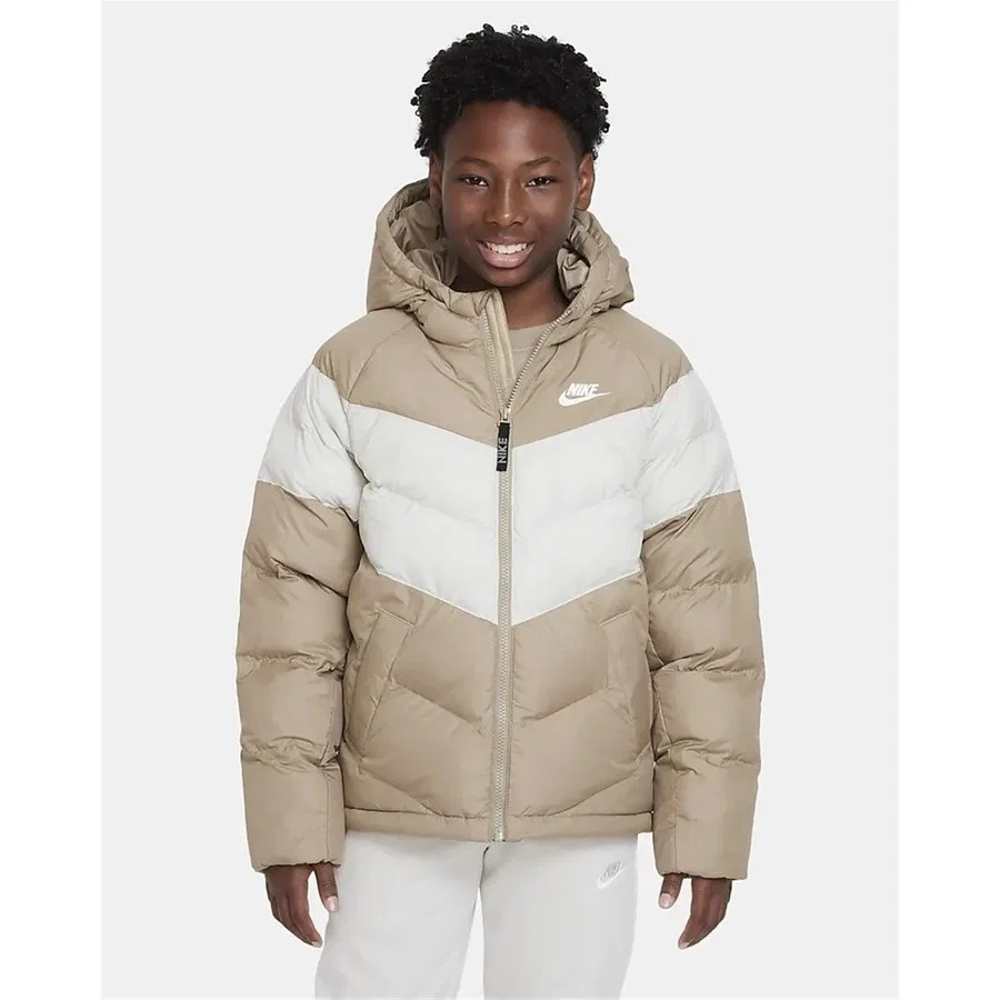 Детский утепленный худи-бомбер Nike Sportswear Synthetic-Fill Full-Zip Hoodie, Бежевый