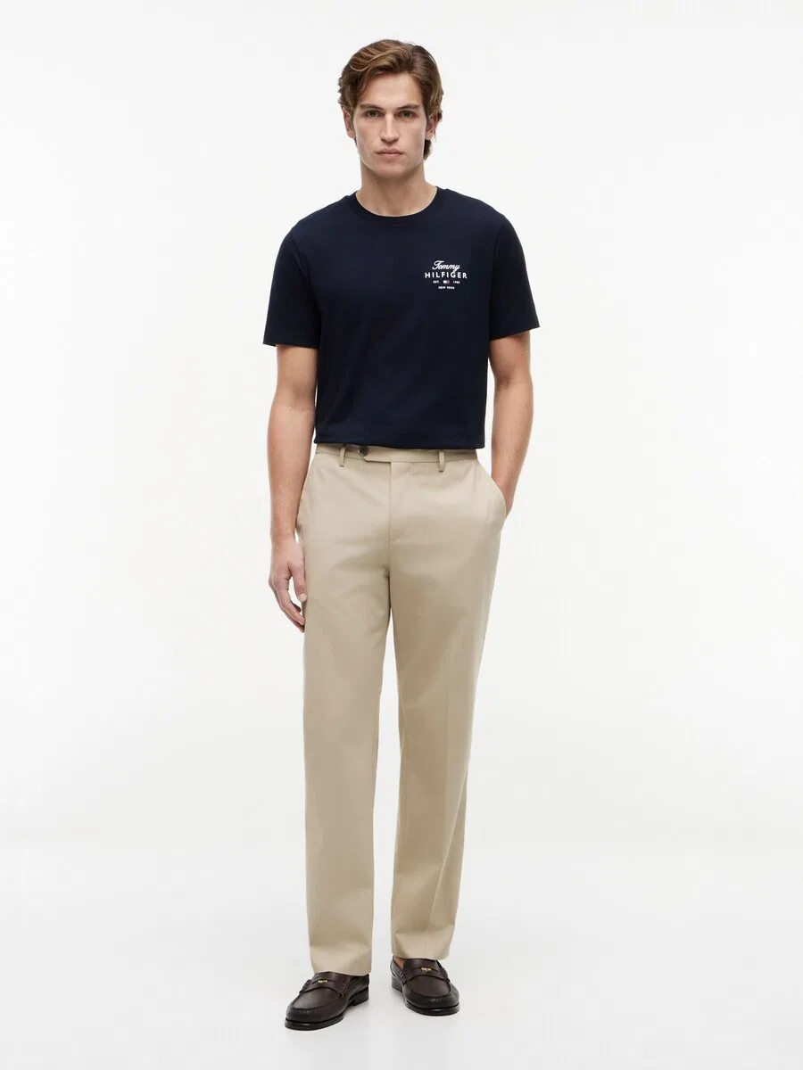 Футболка TOMMY HILFIGER с логотипом, темно-синего цвета — фото 4