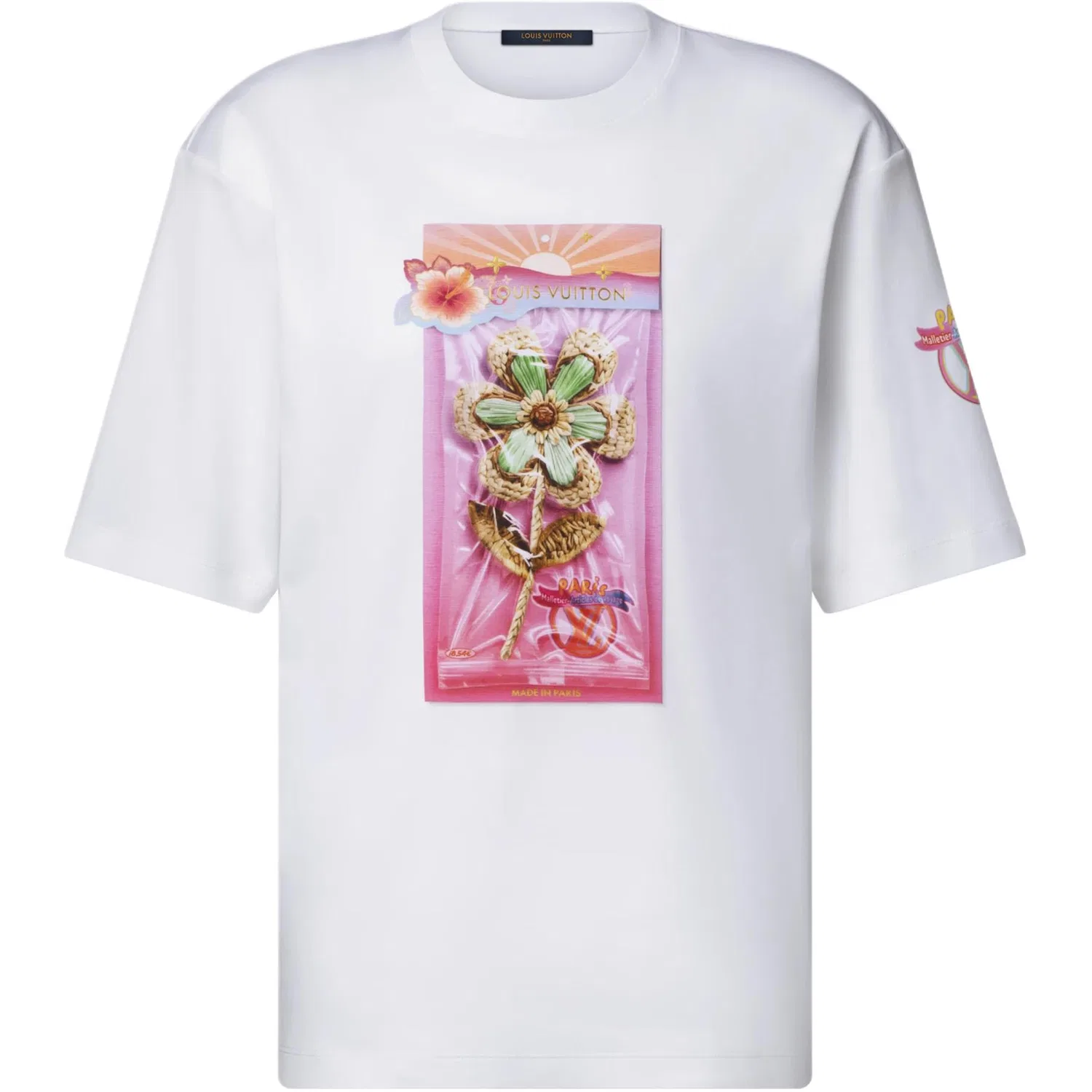 Женская футболка с круглым вырезом, свободного кроя Circle T Shirts, LOUIS VUITTON, White
