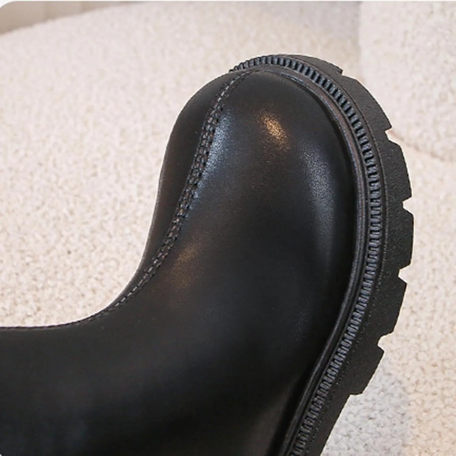 Детские сапоги для девочек с искусственной кожей Ctreela Fuzzy Riding Boots, Black — фото 4