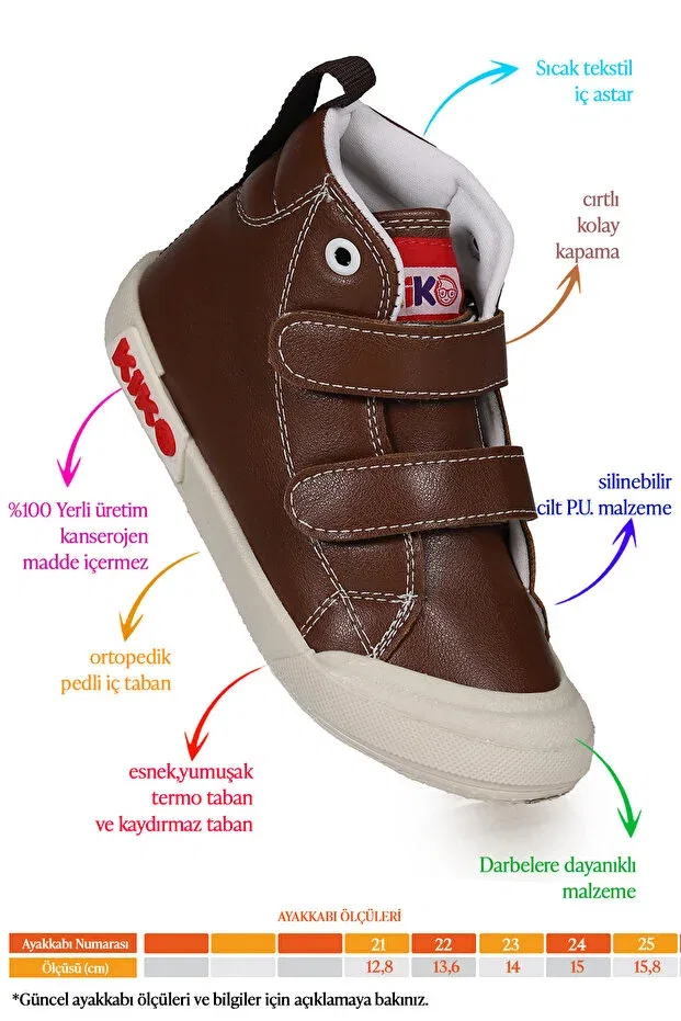 Детские ботинки для мальчиков на липучках Garf daily velcro baby boy boots shoes Kiko Kids, Brown — фото 2