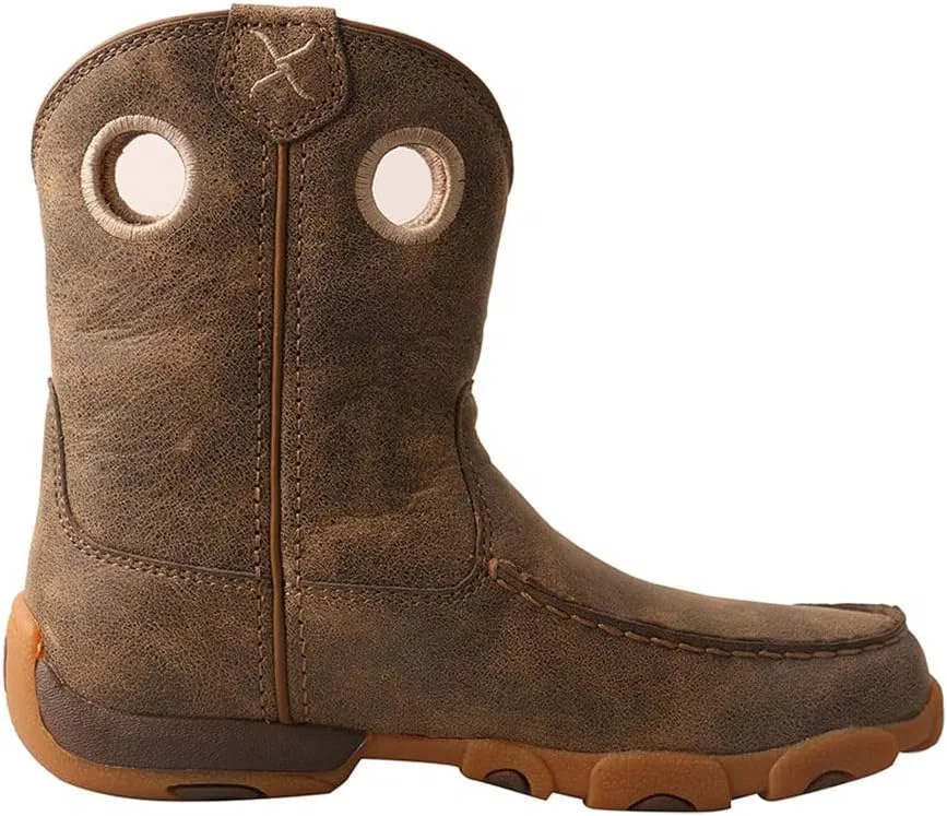 Детские ботинки для девочек с мокасиновым мыском Twisted X Kid's Driving Moc Boot, Bomber — фото 2