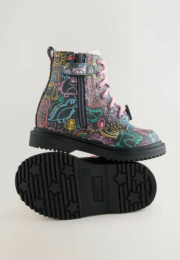 Ботинки на молнии с принтом Wide fit - lace-up ankle boots Next Multi, мультиколор — фото 3