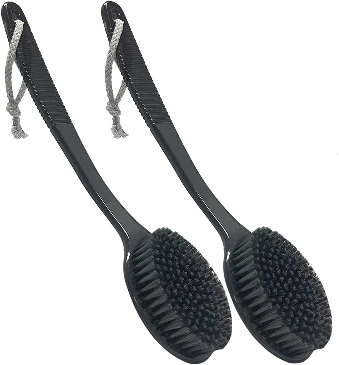 Щетка для тела с изогнутой ручкой, SUPERWASH PLUS, 2 шт, 35.6 см, Black