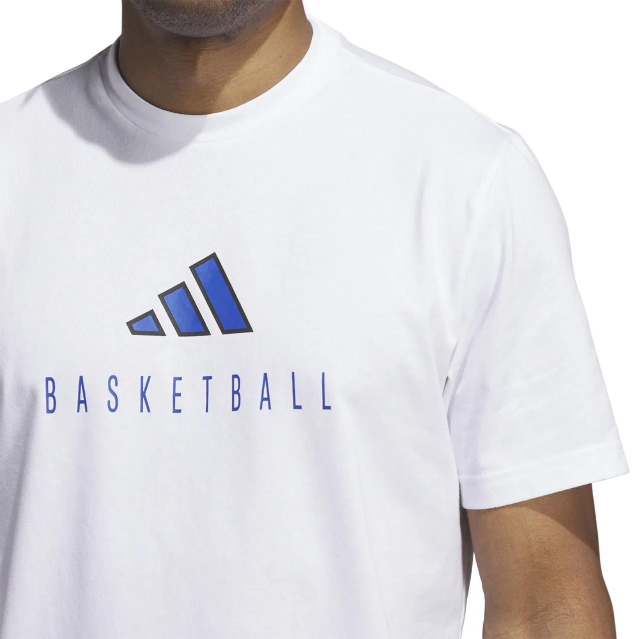 Мужская футболка с логотипом Worldwide Hoops Adidas, белый — фото 3