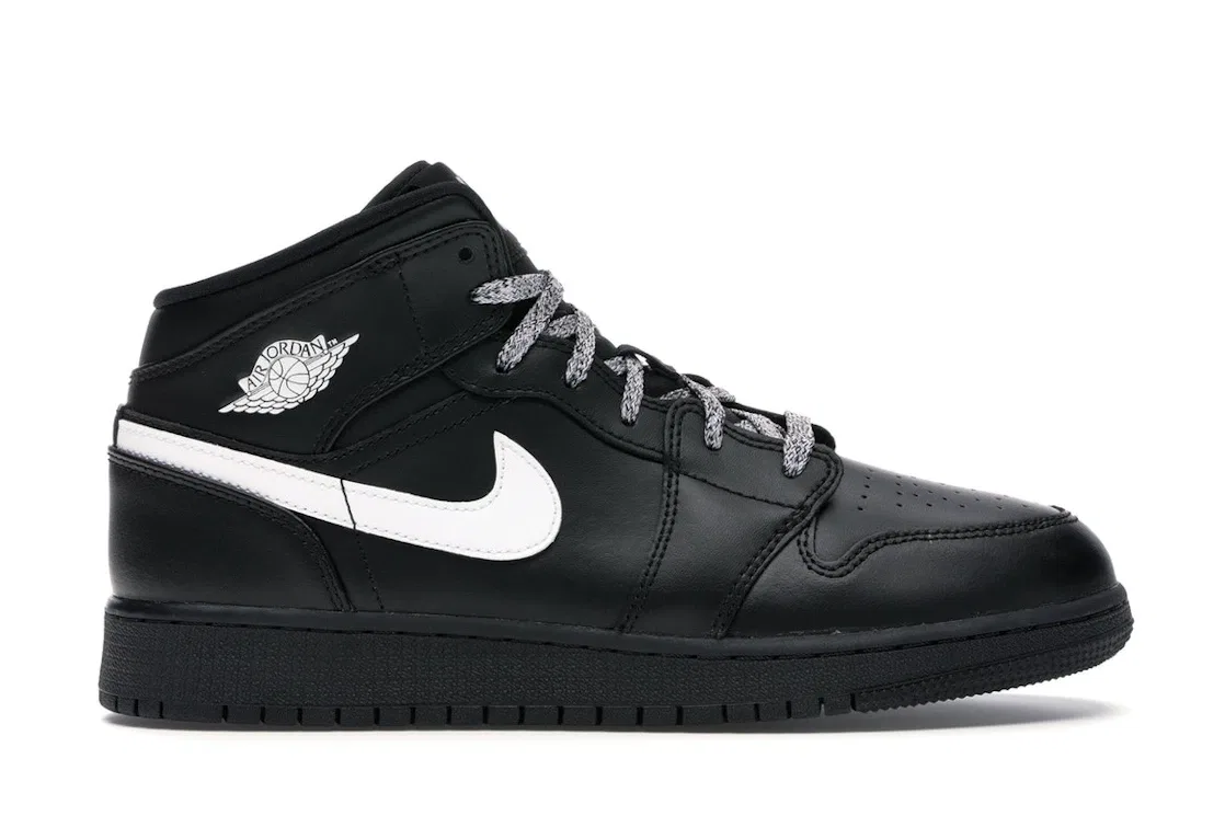 Детские кроссовки Lifestyle Jordan 1 Mid Black White Speckle (GS) Jordan, Black/White-Black