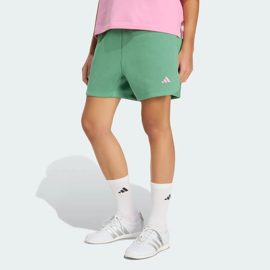 Шорты свободного кроя из флиса с высокой посадкой 3 Stripes Studio Fleece Loose Shorts adidas, Синий