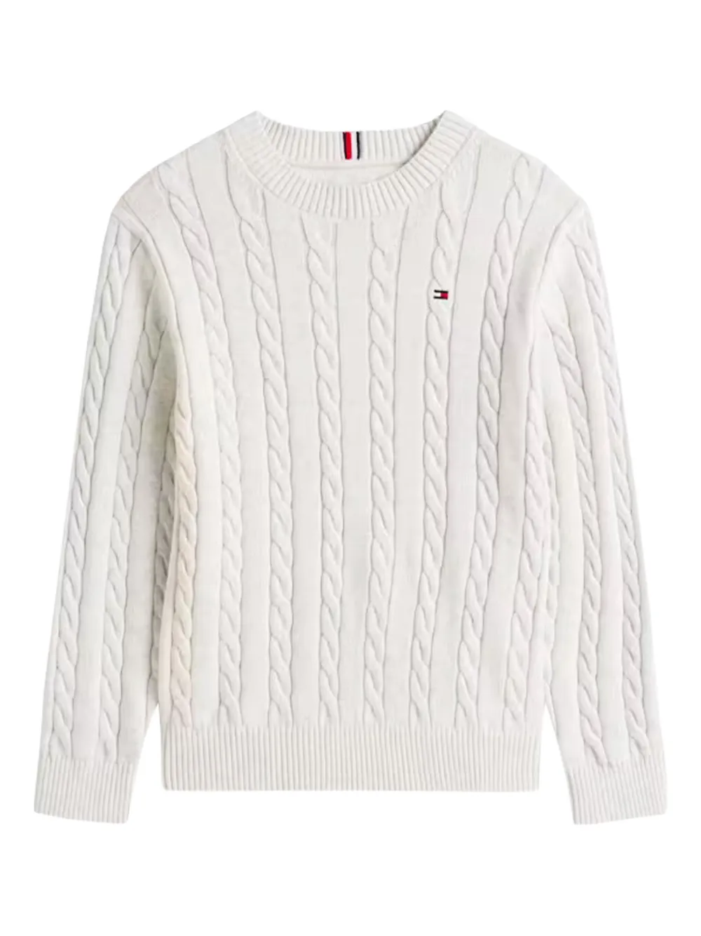 

Джемпер с круглым вырезом и вязаным узором "косы" Tommy Hilfiger Junior, серый