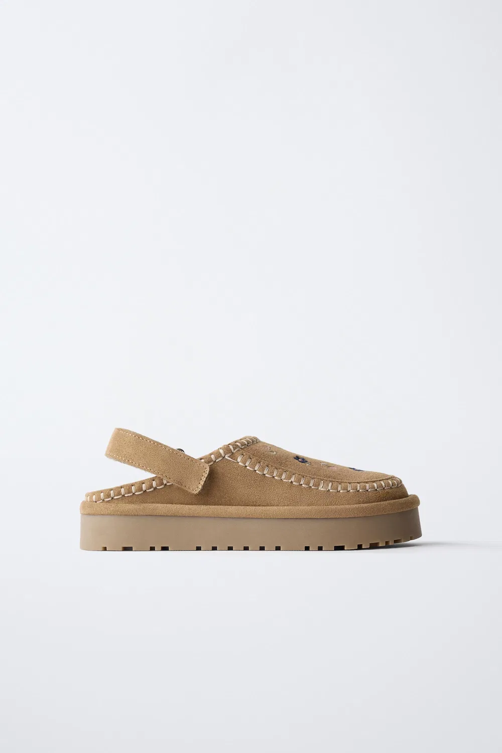 Вышитые сабо ZARA, Brown