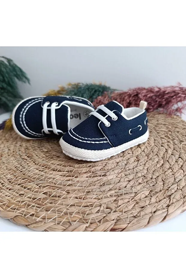 Детские пинетки для мальчиков с липучкой Leoncino, Navy Blue — фото 3