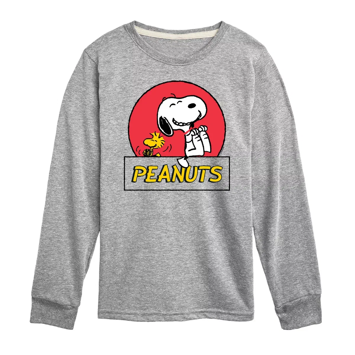 Детское футболка с длинным рукавом Snoopy Woodstock Circle Peanuts, Athletic Heather