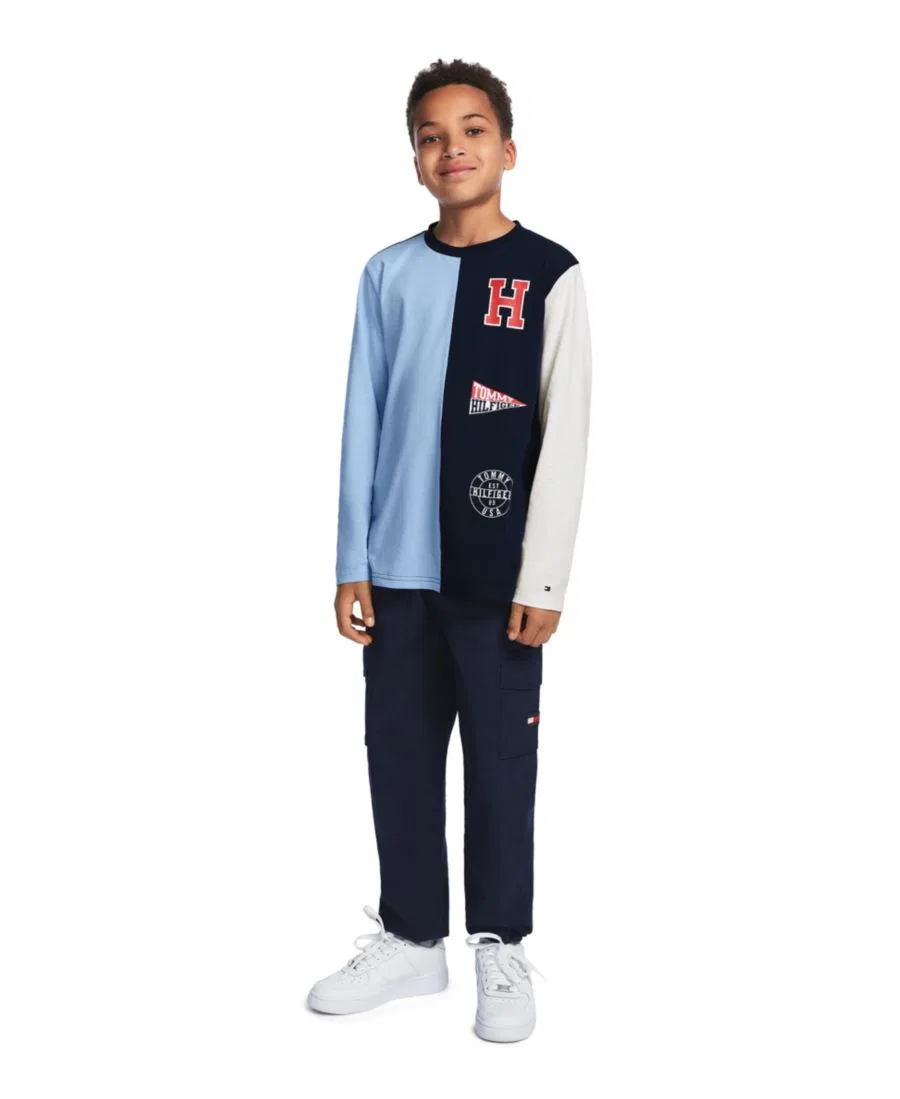 Лонгслив с цветовыми блоками и логотипом Tommy Hilfiger, Navy Blazer