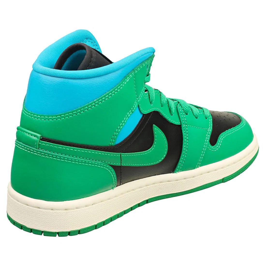 Детские кроссовки для мальчиков кожаные Jordan 1 Mid Se NIKE, Particle Grey Neutral Grey White College Grey — фото 2