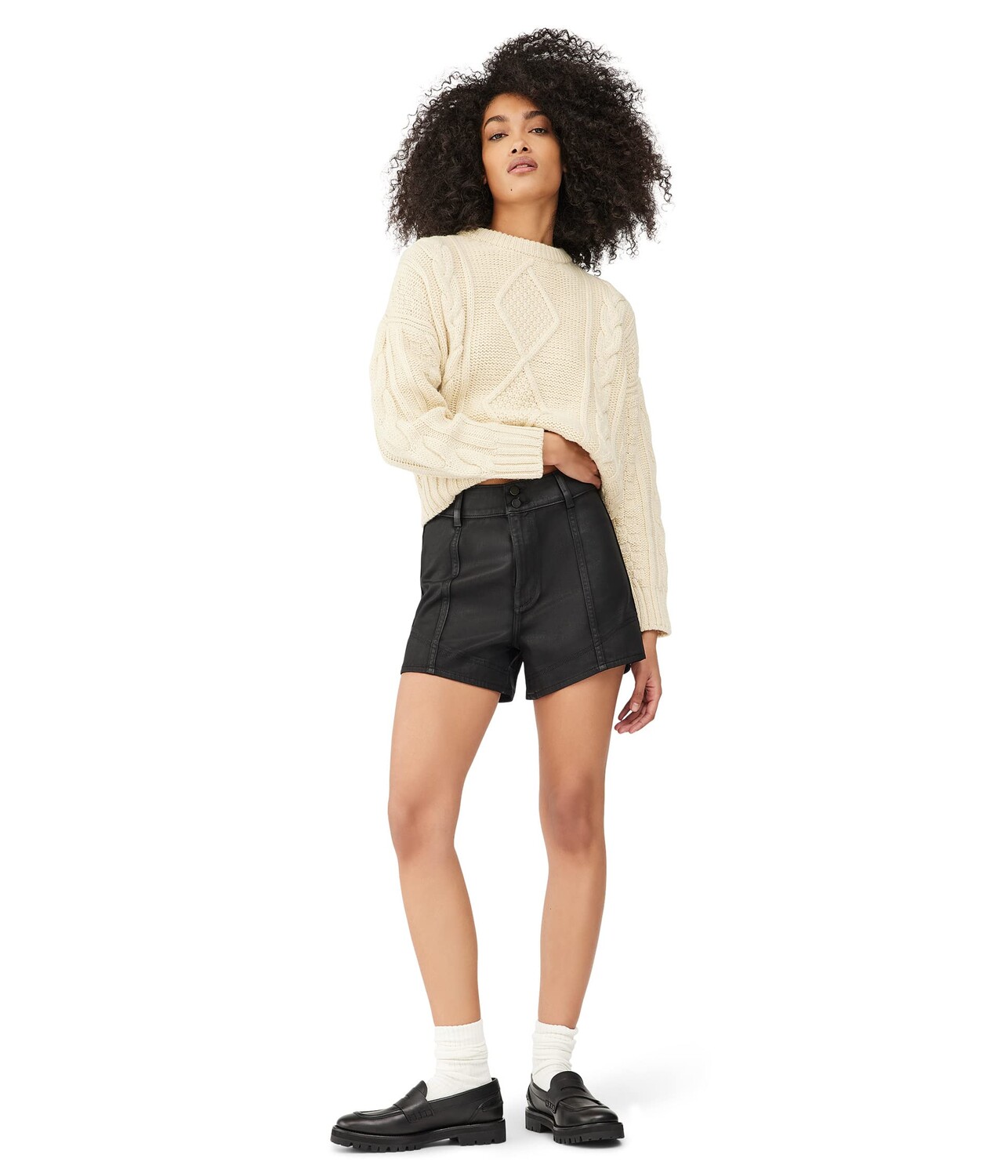 

Шорты DL1961, Emilie Shorts High-Rise Vintage 4" in Black Coated