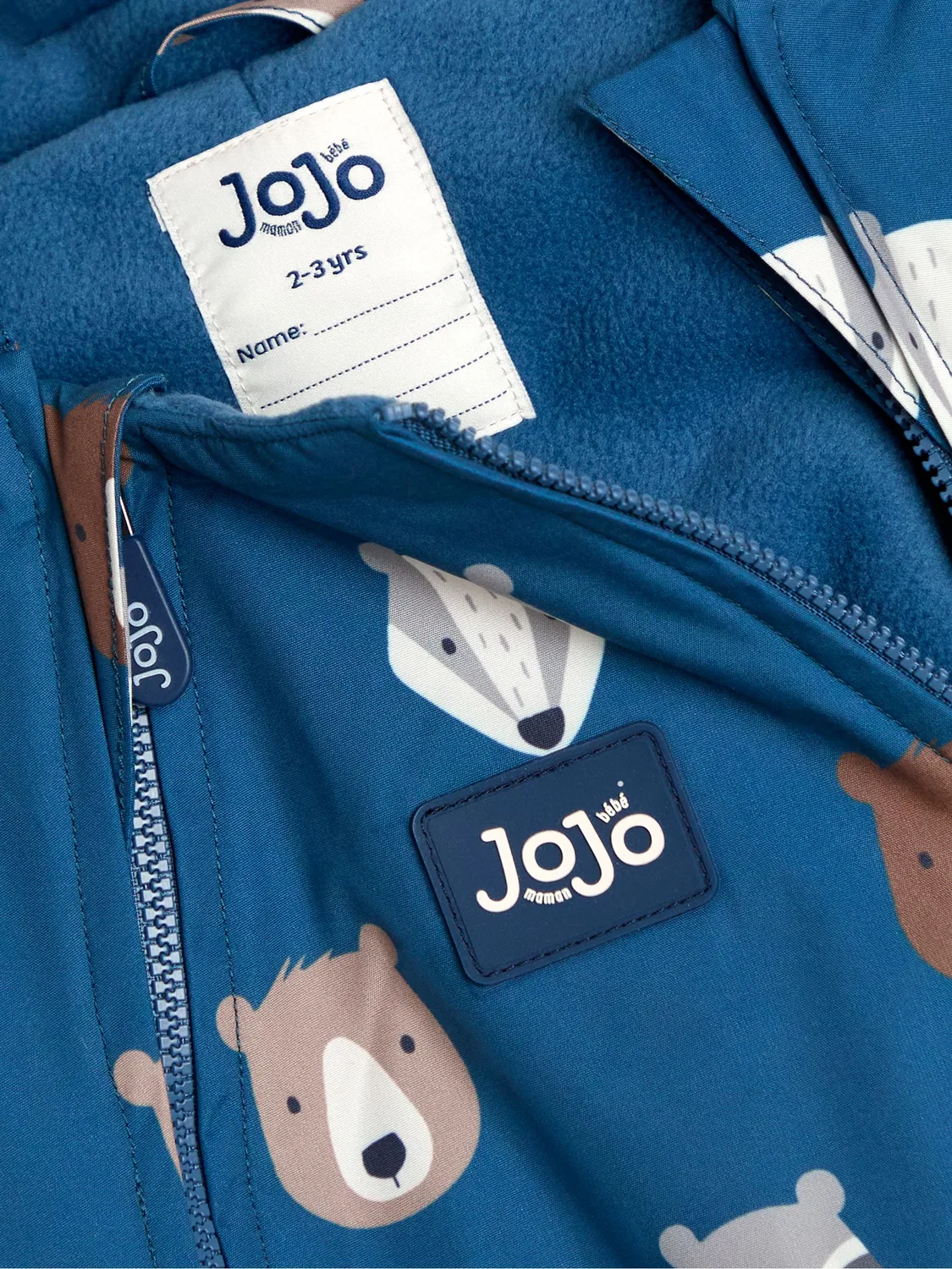 Комбинезон Fleece-lined Waterproof Puddle Suit, JoJo Maman Bébé, Blue Woodland — фото 4