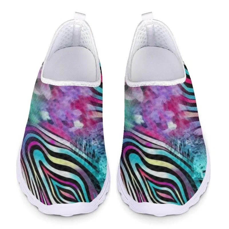 Детские кроссовки для девочек с принтом Womens Leopard Flower Pattern Cute Cat Sports Shoes Garronmavis, Pittura Geometrica Leopardata Strisce — фото 2