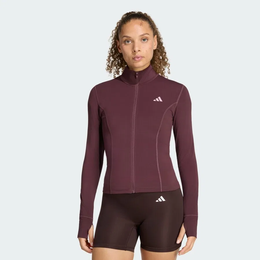 Спортивная куртка ADIDAS PERFORMANCE 'Studio' винно-красного цвета — фото 2