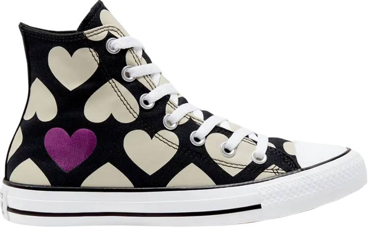 

Кроссовки Converse Wmns Chuck Taylor All Star High Twisted Hearts - Black, черный