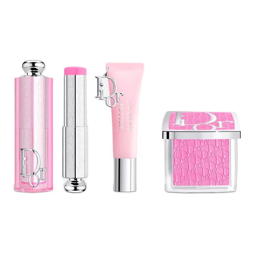 Женский набор для макияжа Rose Glow Sticks, Rose Shiny Blush, Enchanting Lipstick DIOR, Rose